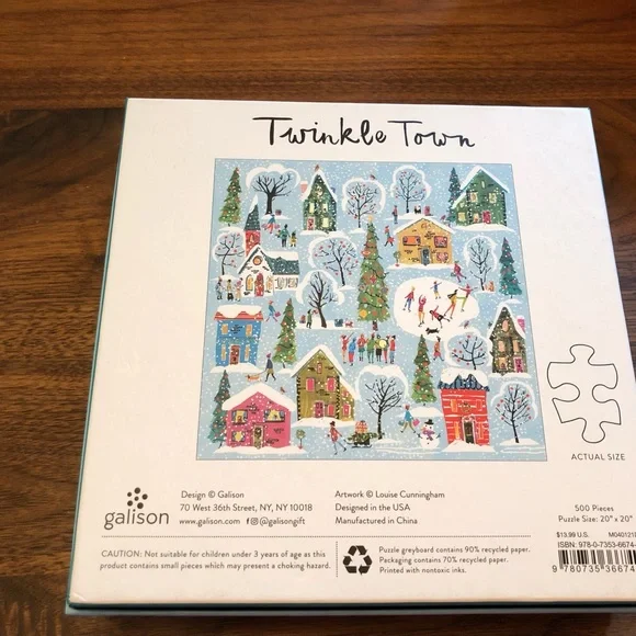 Galison 500 piece puzzle “Twinkle Town” - Picture 3 of 4